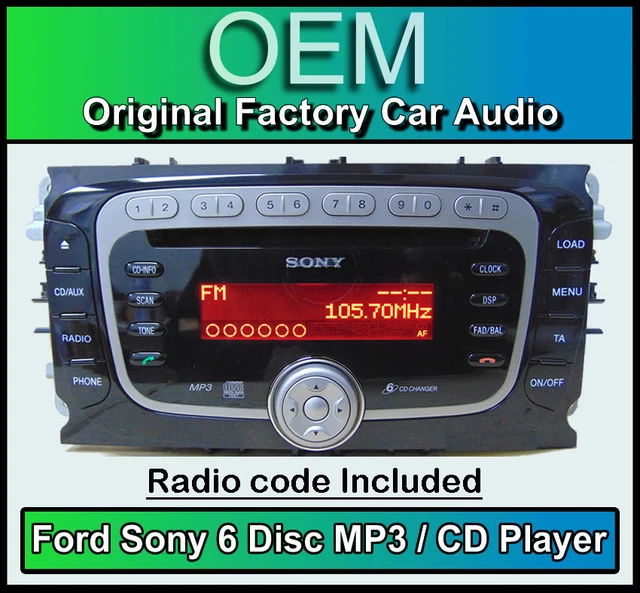 FORD KUGA CAR stereo 6 Disc CD player, Ford Sony CD MP3 changer with