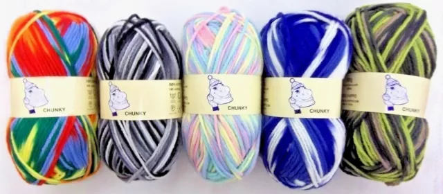 Woolyhippo Chunky Random Knitting Yarn 100% Acrylic Wool 100g Soft Crochet