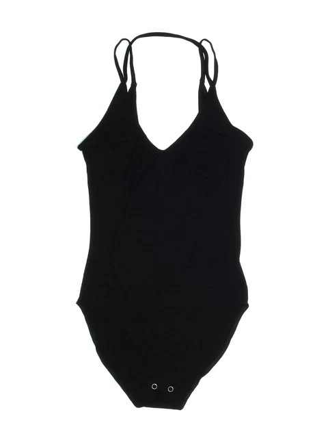 American Apparel Women Black Bodysuit XS