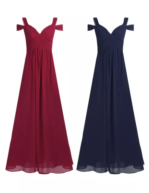 Women's Formal Wedding Evening Chiffon Long Bridesmaid Dress Evening Prom Gown