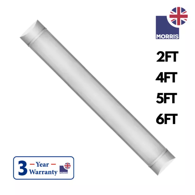 LED Batten Slimline Tube Light 2FT 3FT 4FT 5FT 6FT  Wall/Ceiling Morris 6000k