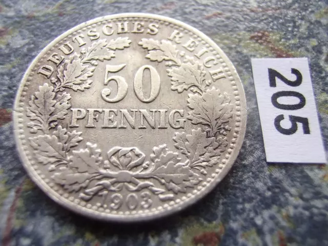 Kaiserreich	50 Pfennig 1903 A Berlin Jaeger 15 RAR großer Adler Silber Münze