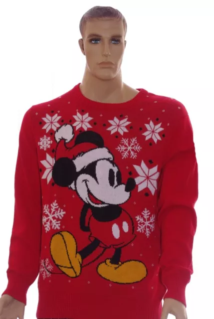 Adult Mens Disney World MICKEY MOUSE Ugly Christmas Sweater Party M L XL NEW