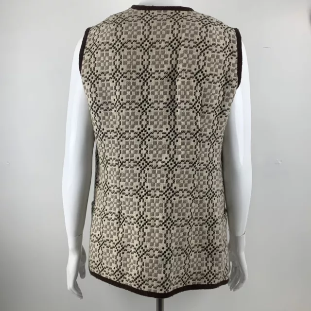 Giacca Senza Maniche/Cappotto Vita/Gilet Vintage Arazzo Di Lana Gallese Taglia Media 2