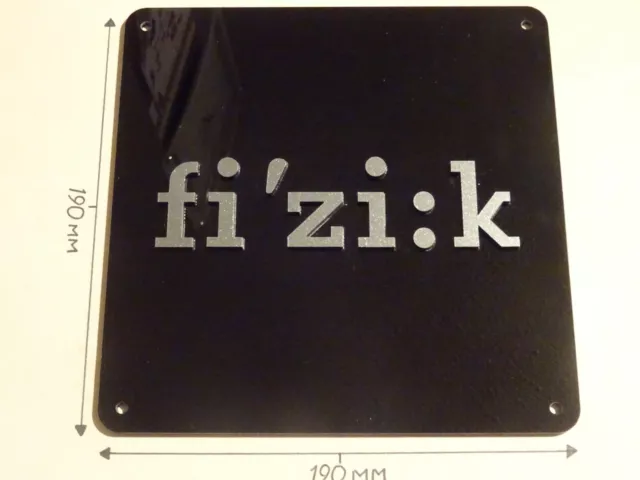 FIZIK, fi'zi:k Cycling Acrylic Sign, Black & Silver, Text design, 190 X 190mm