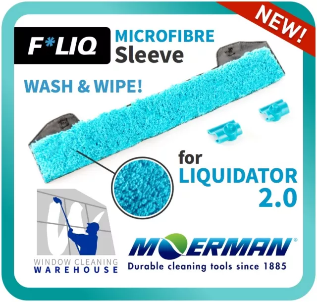 MOERMAN F*LIQ Fliq Microfibre Sleeve Window Cleaning Pad 10" 14" 18" NO HANDLE