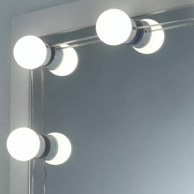 Coiffeuse Moderne Acier Doré + Miroir Lumiere Rangement Etageres + Tiroirs 3