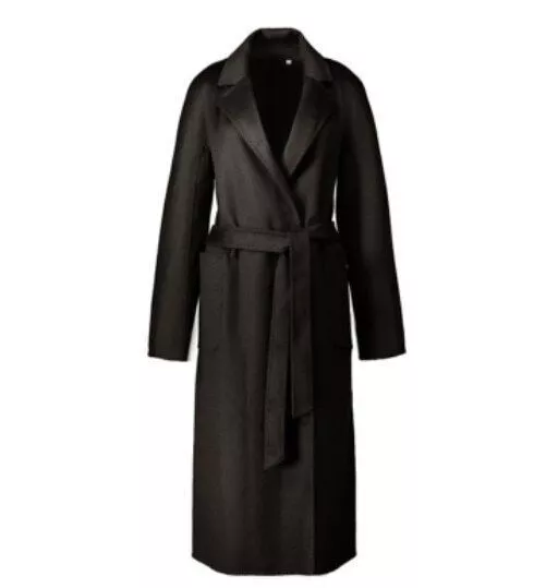 2022 Women's handmade water ripple coat double-sided cashmere long jacket