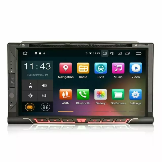 6.95" Universal Double 2 DIN Android 9.0 WiFi DAB SatNav Stereo GPS BT DVD Radio