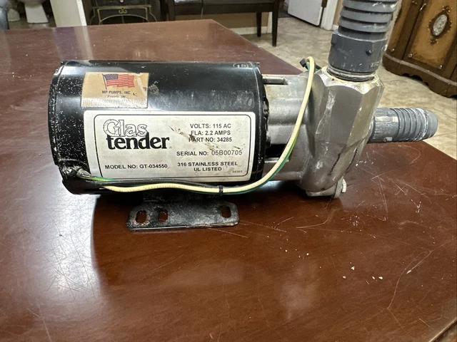 Glastender Pump Glass Washer Dishwasher Recirculating MP Pump OEM GT-034550