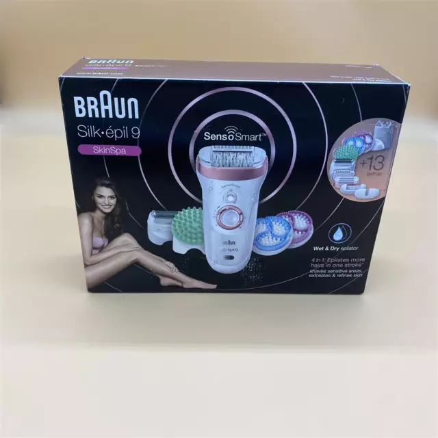 Braun Silk-épil 9 9/990 SkinSpa SensoSmart Epilierer für Damen, mit Andruckkontr