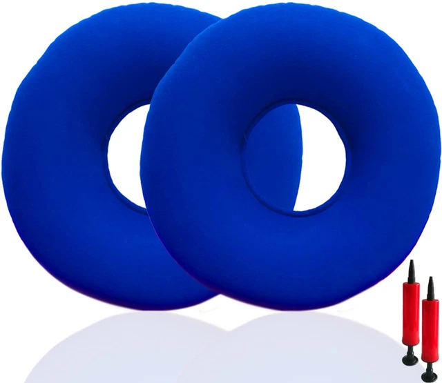 2 Pack Donut Pillow for Tailbone Pain, Inflatable Donut Cushion Seat with A Seat