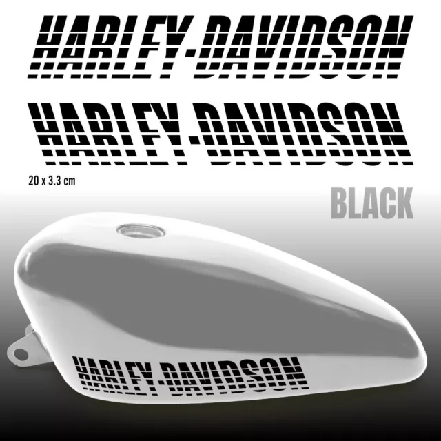 2 Harley-Davidson aufkleber sticker für Motorrad Tank decal vinyl Schwarz