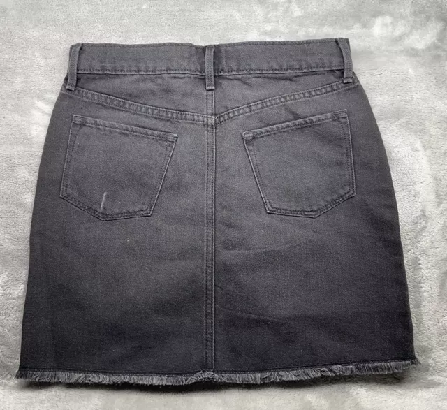 Old Navy Girls Jean Skirt Adjustable Waist Distressed Black Size XL (14) Plus 3