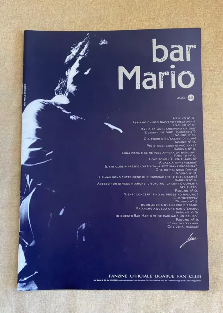 Bar Mario - Fanzine Ufficiale Ligabue Fan Club Anno 2001 N.22