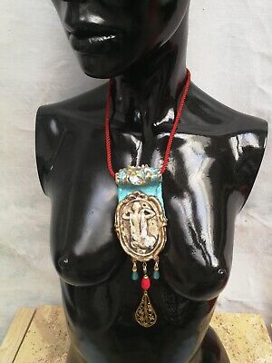 necklace vintage luxury pendant woman accessories art deco nouveau crystal beads 3