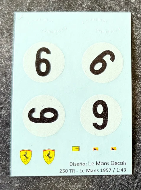 Décalcomanie Decals Delage 3 Litres LM Le Mans 1939 - Échelle 1/43 - Occasion - Rouge