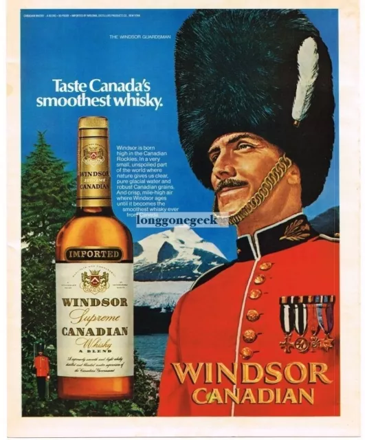 1972 Windsor Canadian Whiskey Windsor Guardsman Vintage Ad