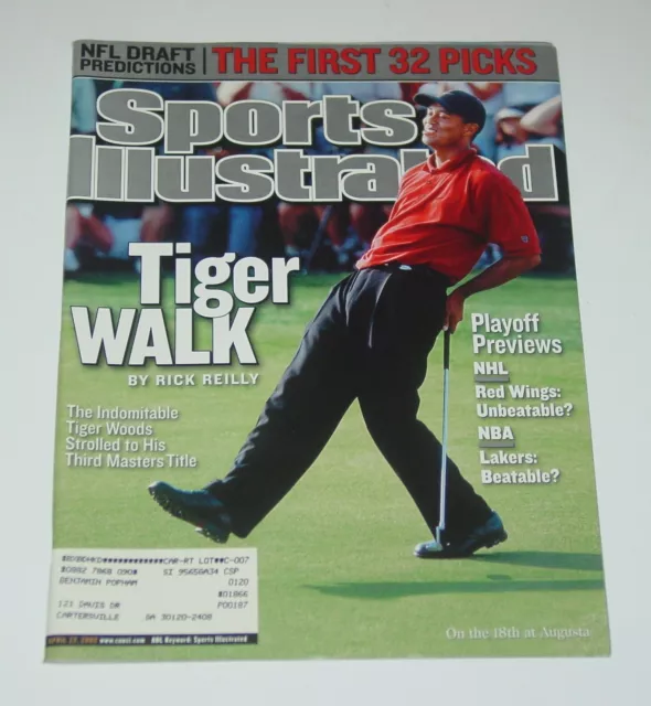 Tiger Woods - Tiger Walk, 3rd Masters - Sports Illustrated SI - April 22, 2002 a