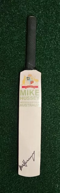 Hand Signed Miniature Cricket Bat - Mike Hussey - Australia