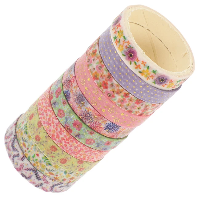40 Rolls Decorative Washi Tapes Hot Stamping Washi Tape Flower Stickers Classic 10