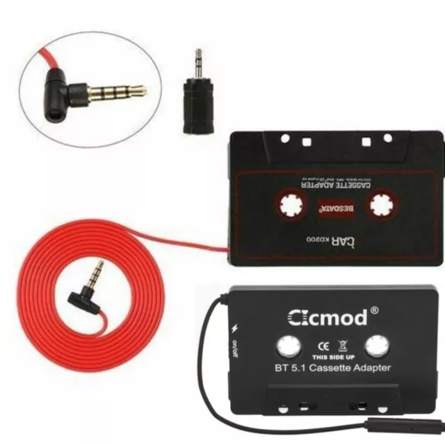 3.5mm Bluetooth 5.1 Car Tape to AUX Audio Adapter Cassette for iPhone iPod MP3
