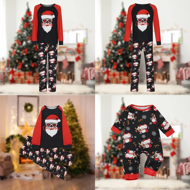 Christmas Family Pajama Sets Long Sleeve Cute Sleepwear Loose for Couples Youth