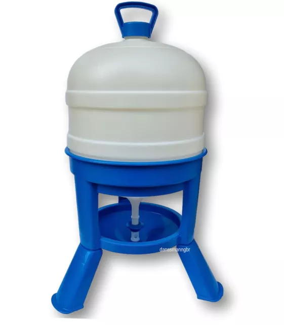 automatische  Siphon Geflügeltränke 30 Liter  Hühner Hühnertränke,blau-weiss