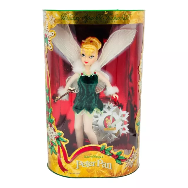 DISNEY PETER PAN Holiday Sparkle Tinker Bell Barbie Doll Mattel w ...