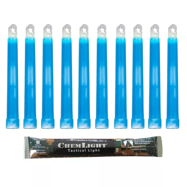 Cyalume Blue Military Grade 6'' Chemlight lightstick - 10 Pack