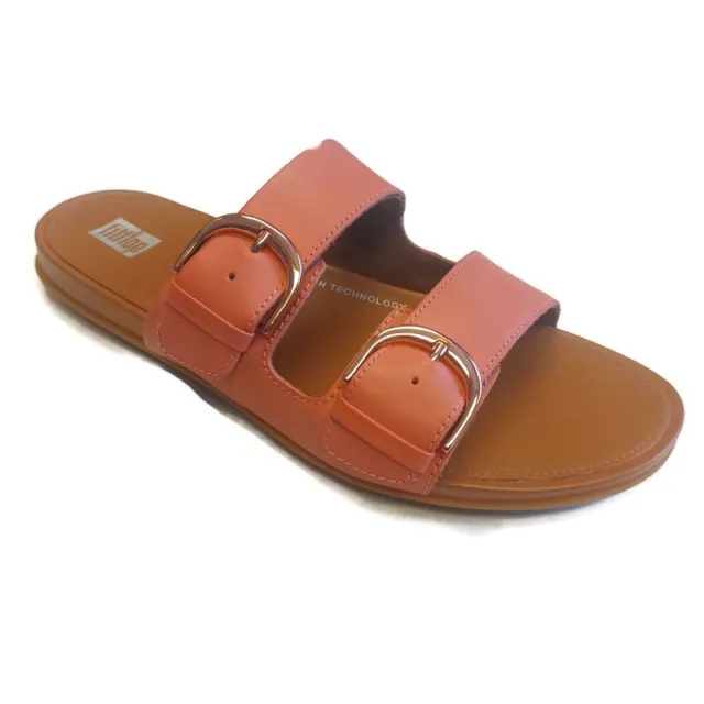 Fit Flop Graccie Slides Womens Size 8 Slip On Leather Sandals Soft Pink