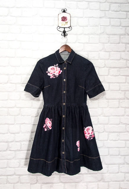 Camicia KATE SPADE Broome Street Rose Denim abito manica corta US6/UK10/S