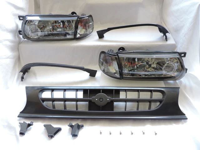 Smoke Headlights Smoke Corner Grill Conversion For-1991~1994-Nissan B13 Sentra