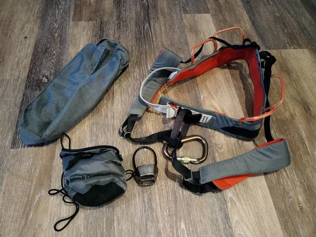 Black Diamond Momentum Harness Rock Climbing Starter Kit Complete Package orange