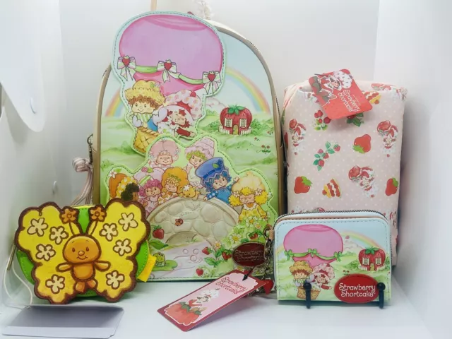 Strawberry Shortcake Characters Backpack, Wallet, Coin Purse & Makeup Bag Set