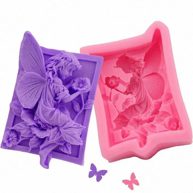 Ange Moule Silicone Pour Chocolat Savon Bougie Bonbon Cuisson 3D Fairy Fleur
