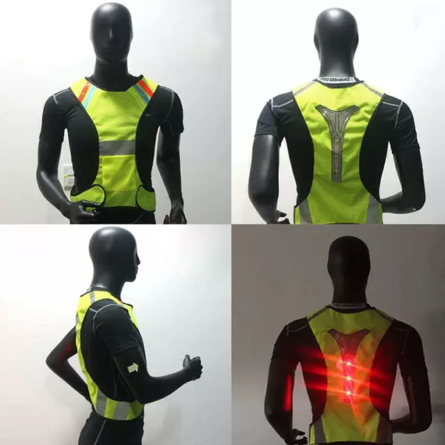 LED Reflective Vest Jacket High Visibility Battery Operated Safety Sportswear AU