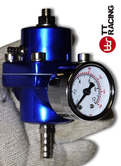 UNIVERSAL ADJUSTABLE FUEL Pressure Regulator Kit w/ Gauge EVO FTO GTO ...