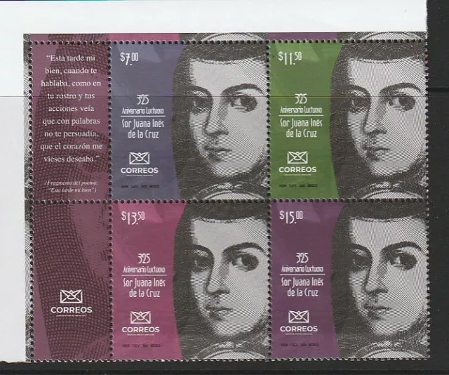 Mexiko, Briefmarkenausgabe 2020 "325. Geburtstag von Juana Inés de la Cruz.....