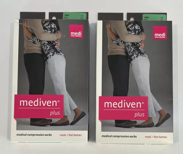 2 pares de calcetines de compresión Mediven Plus pantorrilla unisex CT negros 20-30 V 19855 - LEER