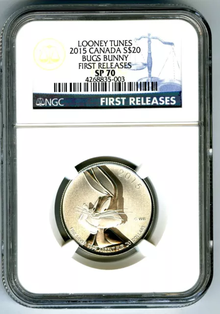 2015 1/4 Oz Canada $20 Silver Looney Tunes Bugs Bunny Ngc Sp70 First Releases