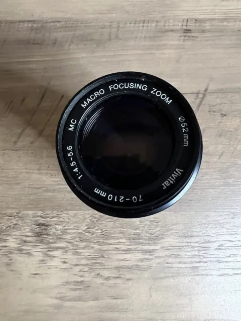 Vivitar MC Macro Focusing Zoom Lense 52mm 70-210mm 1:4.5-5.6 PK-A/R 92118857