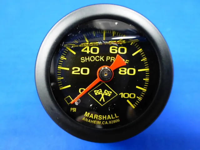 Marshall Gauge 0-100 psi Fuel Pressure Oil Pressure 1.5" Midnight Black Liquid