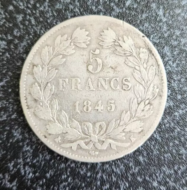 France - Francia - French Coin - Monnaie De 5F  Louis Philippe De 1845/K Argent.