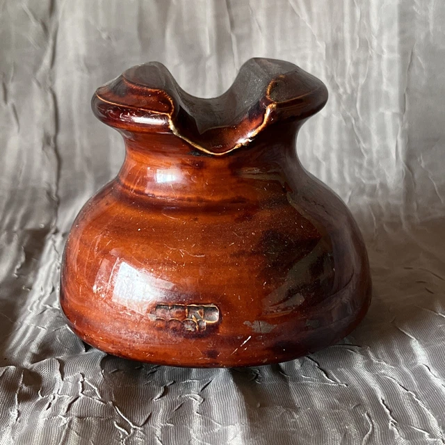 Vintage Locke Brown Ceramic Porcelain High Voltage Electric Insulator