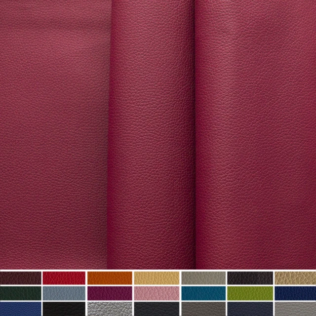 Tissu Simili Cuir PVC Finata - Largeur 140 Cm, Vendu Au Mètre, Noir, Pour Canapé, Fauteuil, Déco