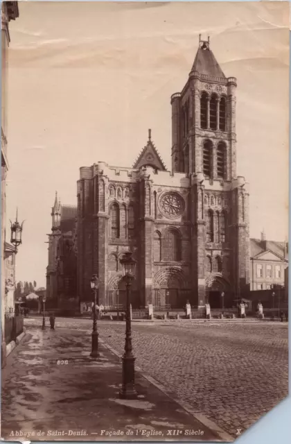France, Saint-Denis, Vue de l&#039;Eglise abbatiale de Saint-Denis, Vintage prin