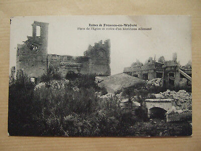 Cpa (55) Ruines De Fresnes En Woevre Place De L'eglise Restes Blockhaus Allemand