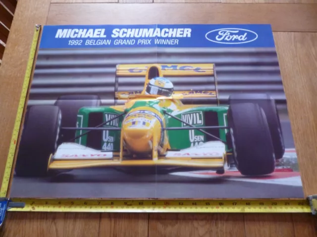 Michael Schumacher Benetton Ford 1992 F1 Belgian Grand Prix Autosport Poster