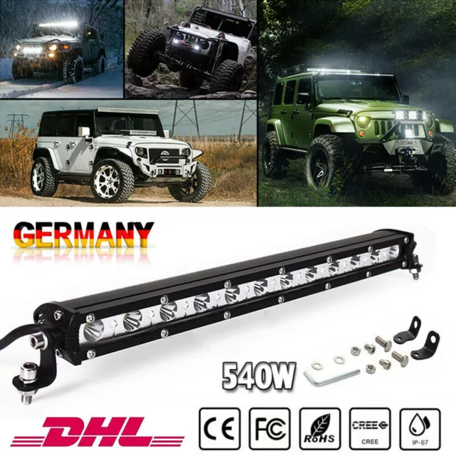 13" 540W LED Arbeitsscheinwerfer Auto Offroad SUV Lightbar Lichtbalken 12V 24V